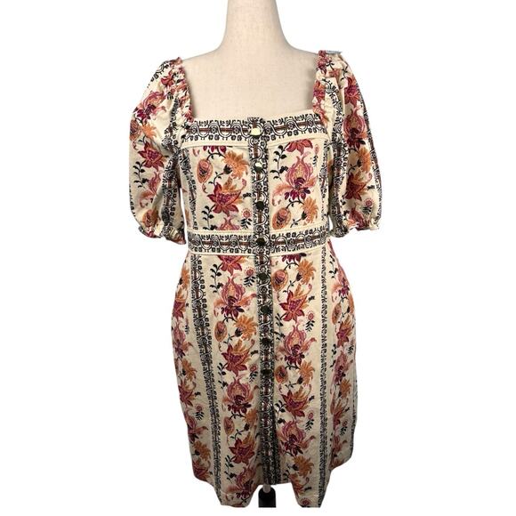 Spartina 449 Catrina Denim Dress in Autumn Linden Thistle Thanksgiving Size L - Picture 3 of 8